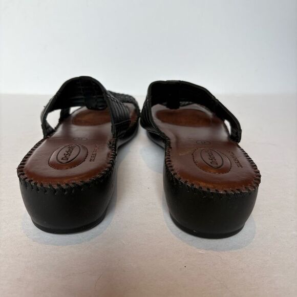 Dr. Scholls Black Leather Sandals Slip On Size 9 Betty Look new! - Picture 5 of 8